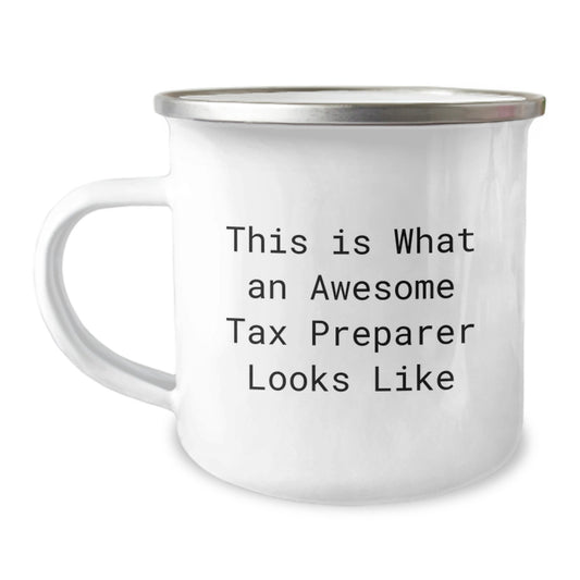 Funny Tax Preparer Gifts from Friends for Awesome Tax Preparer, This Is What An Awesome Tax Preparer Looks Like, Birthday Unique Gifts, Camping Mug - Image 1