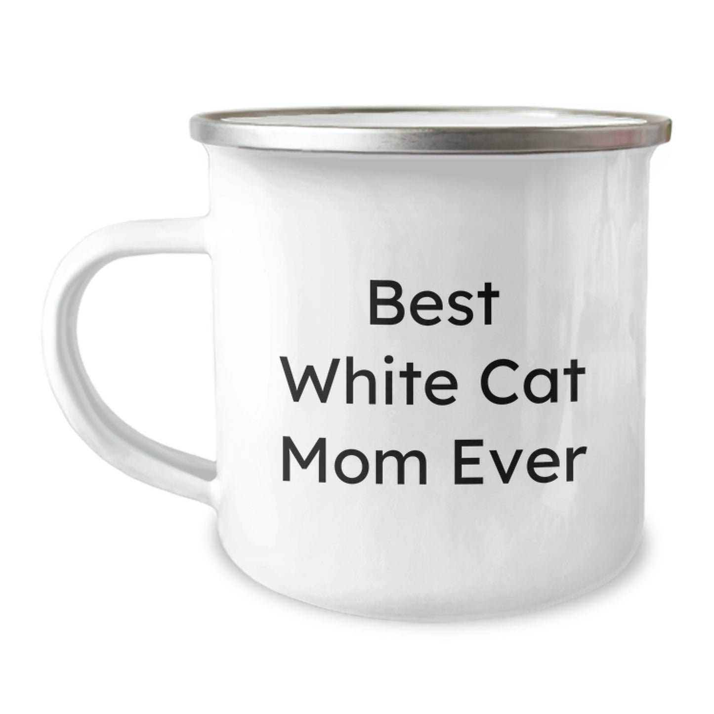 Funny White Cat Mom White Cat Lover Birthday Unique Gifts from Friends to Family Camping Mug - Image 1