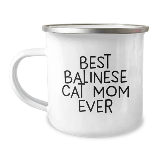 Funny Balinese Cat Gifts from Mom for Birthday Unique Gifts - Best Balinese Cat Mom Ever Camping Mug - Image 1