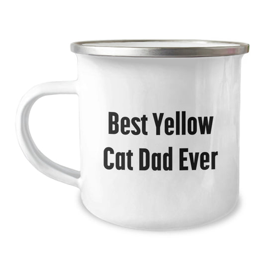 Funny Yellow Cat Dad Ever Camping Mug for Birthday Unique Gifts from Family, Friends, or Coworkers to Men, Women, or Kids - Image 1