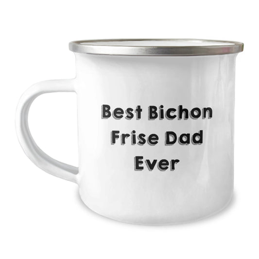 Funny Bichon Frise Dog Dad Ever Gifts for Him from Friends, Camping Mug for Birthday - Image 1
