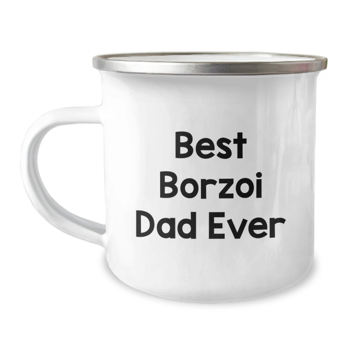 Funny Borzoi Dog Lover Gifts from Dad to Best Borzoi Dad Ever on Birthday, Borzoi Dog Camping Mug for Him, Funny Quote - Image 1