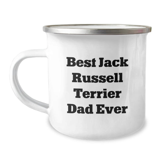 Funny Jack Russell Terrier Dad Gifts for Him, Jack Russell Terrier Dog Enthusiasts, Graduation Unique Gifts from Friends, Best Camping Mug for Outdoor Adventures, 'Best Jack Russell Terrier Dad Ever' - Image 1