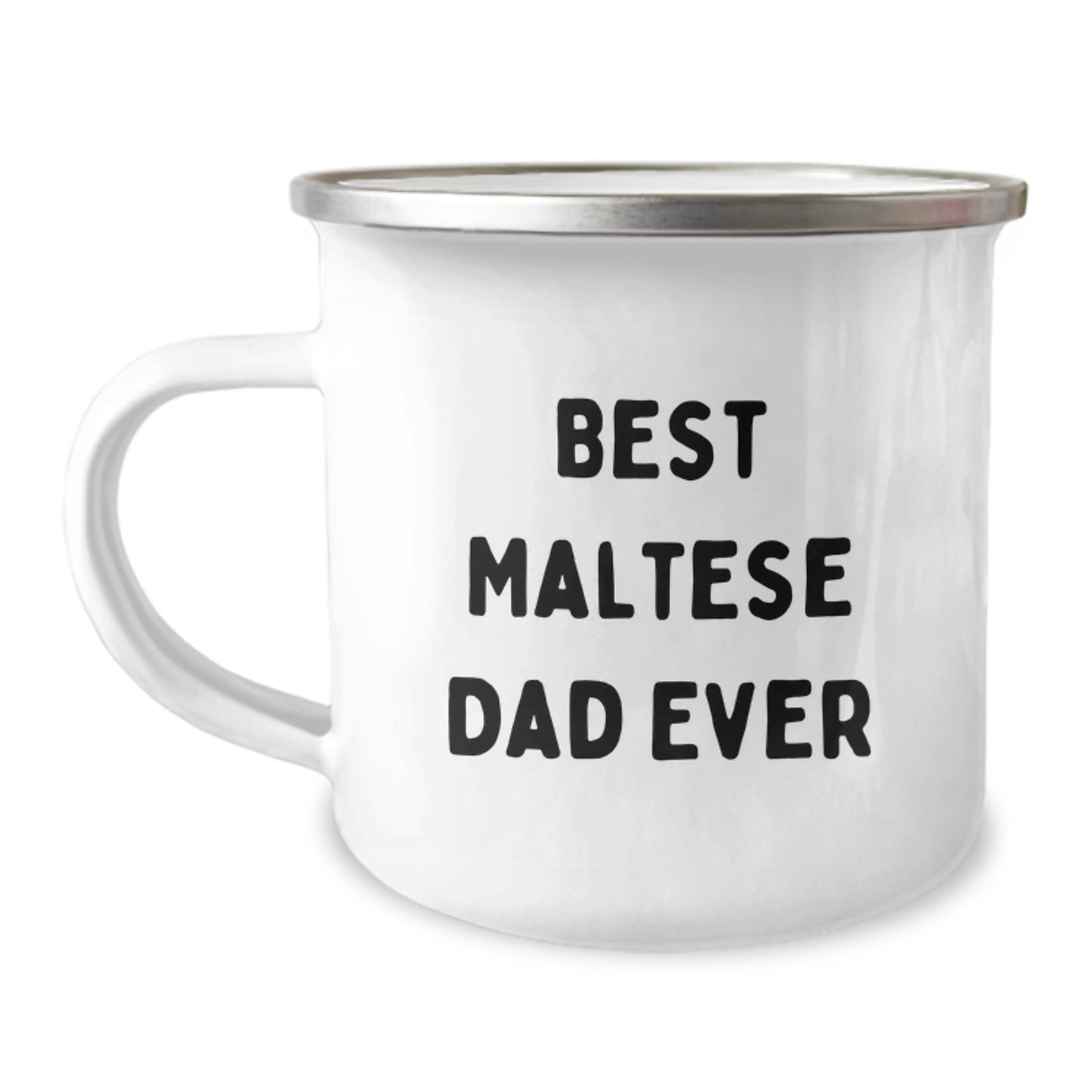 Funny Maltese Dog Gifts from Dad to Best Maltese Dad Ever Graduation Unique Gifts for Maltese Dog Lovers Camping Mug - Image 1