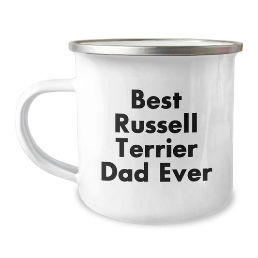 Russell Terrier Dog Gifts from Men to Best Dad Ever Funny Camping Mug for Graduation - Image 1