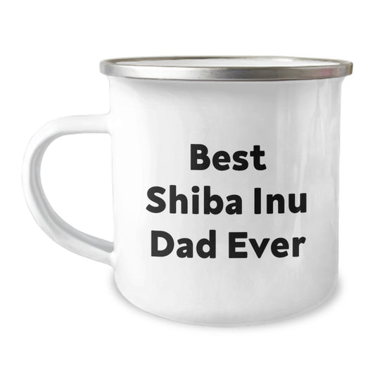 Shiba Inu Dog Lover's Gift, Funny Camping Mug for Dad, Men, or Friends, 'Best Shiba Inu Dad Ever' Quote, Graduation Unique Gifts from Family, Friends, or Coworkers - Image 1