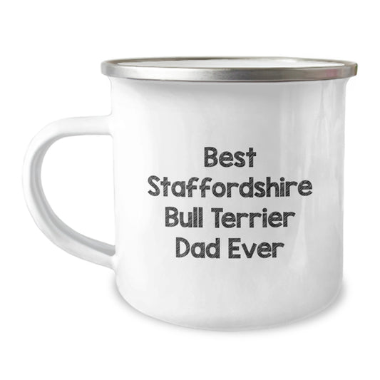 Staffordshire Bull Terrier Dad Ever Funny Camping Mug Gifts from Men to Best Staffordshire Bull Terrier Dad for Graduation - Image 1
