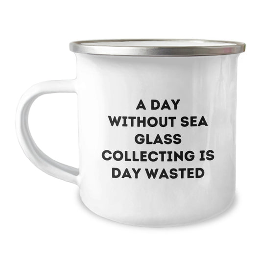 Sea Glass Collecting Enthusiasts' Delight, Funny Camping Mug for Birthday Unique Gifts from Friends, Gifts for Sea Glass Collecting Lovers - Image 1