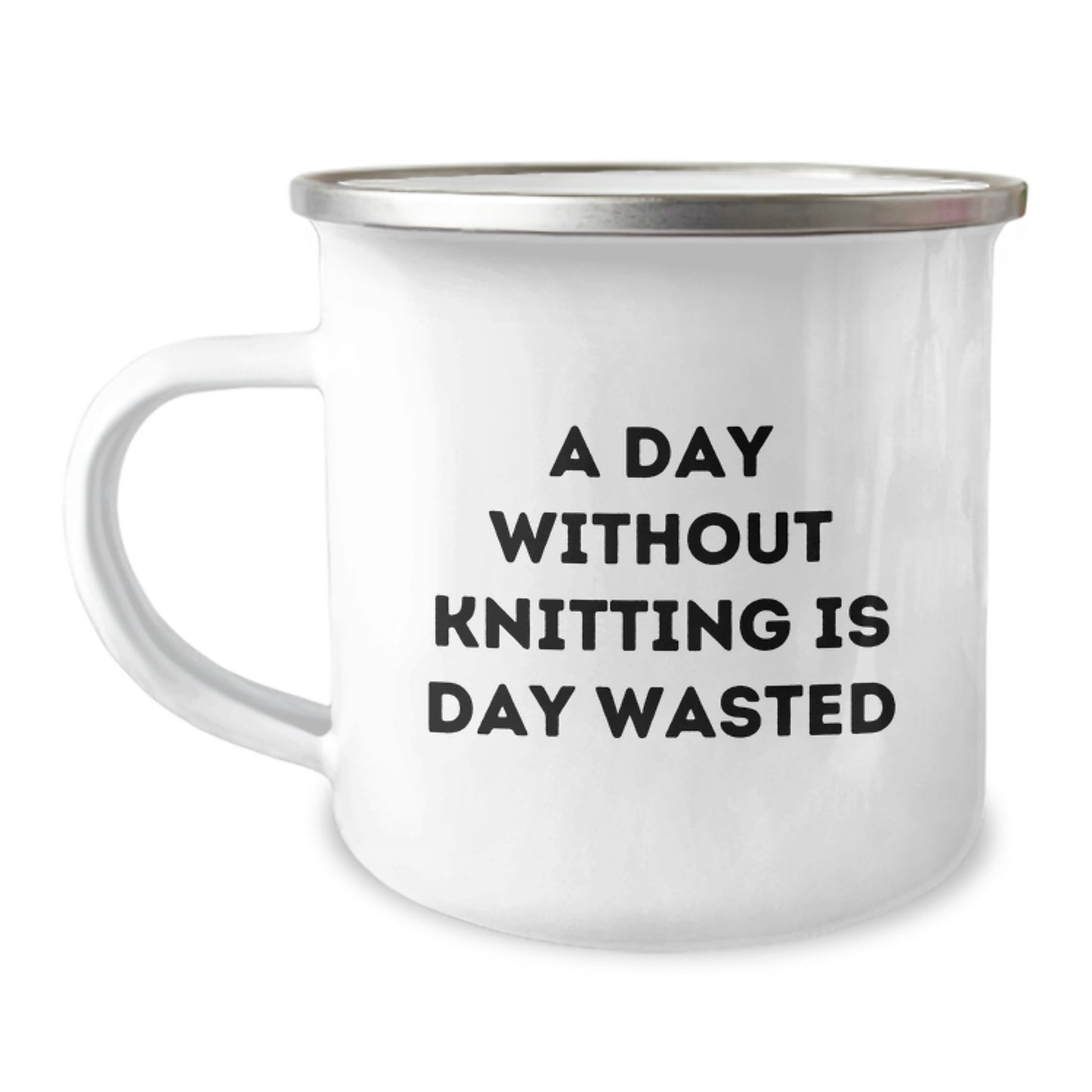 Funny Knitting Gifts for Valentine's - A Day Without Knitting Is Day Wasted - Gifts from Men to Knitting Women - Image 1