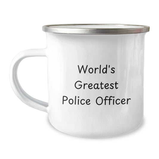 Police Officer Camping Mug, Gifts from Friends for World's Greatest Police Officer, Perfect Father's Day Unique Gift - Image 1