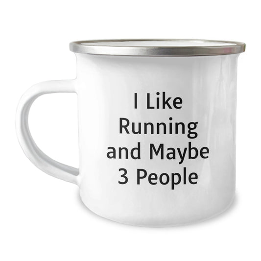 Funny Running Gifts for Mom - 'I Like Running And Maybe 3 People' - Unique Camping Mug for Running Enthusiasts - Image 1