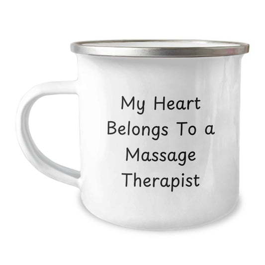 Funny Massage Therapist Mug Gifts for Him from Friends, 'My Heart Belongs To A Massage Therapist' Stainless Steel, Birthday Unique Gifts for Coworkers - Image 1