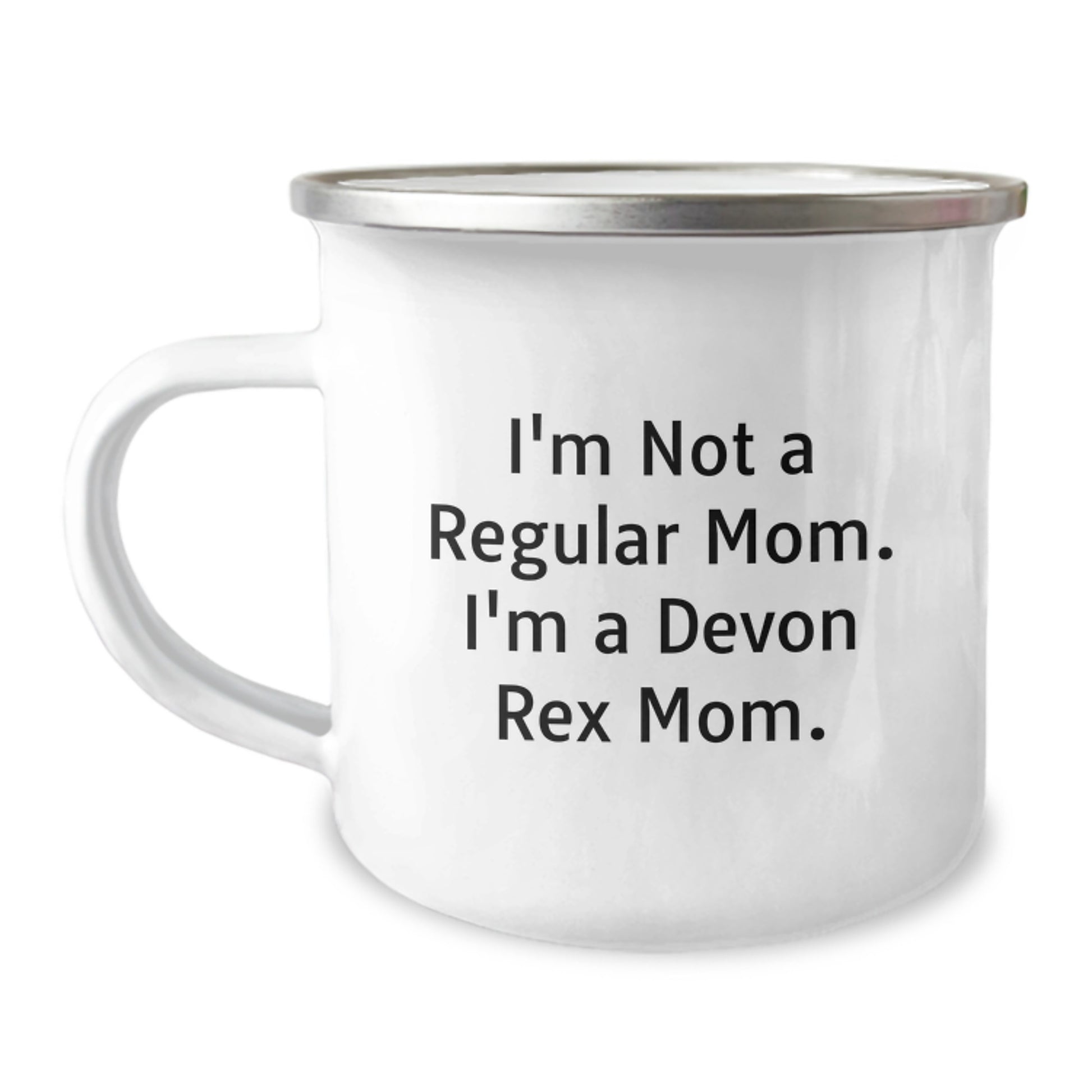 Devon Rex Cat Mom Funny Gifts from Family to Friends, Unique Camping Mugs for Devon Rex Cat Enthusiasts, I'm Not A Regular Mom. I'm A Devon Rex Mom. Graduation Unique Gifts - Image 1