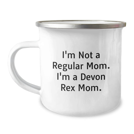 Devon Rex Cat Mom Funny Gifts from Family to Friends, Unique Camping Mugs for Devon Rex Cat Enthusiasts, I'm Not A Regular Mom. I'm A Devon Rex Mom. Graduation Unique Gifts - Image 1