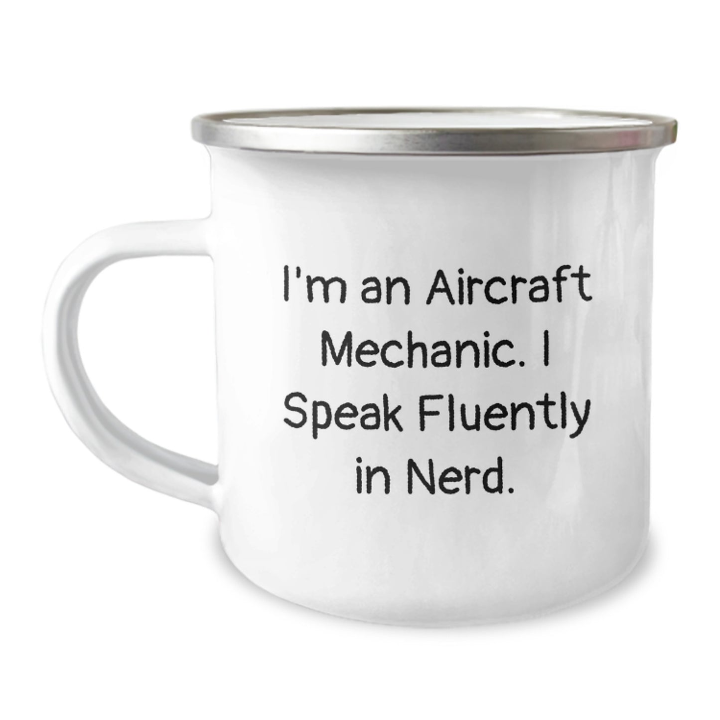Aircraft Mechanic Funny Gift, Christmas Unique Gifts for Men, Funny Camping Mug - 'I Speak Fluently In genius' Quote, Gifts from Friends to Family - Image 1
