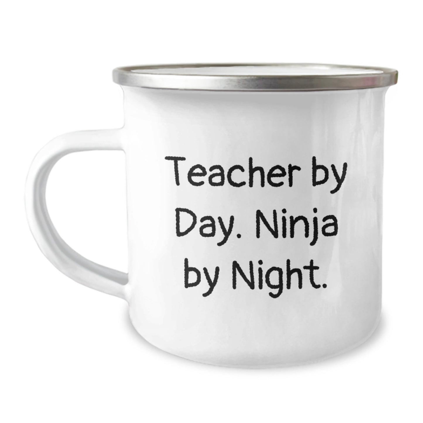 Funny Teacher Gifts for Men Women Friends Coworkers Family - Teacher By Day. Ninja By Night. Stainless Steel Camping Mug - Image 1
