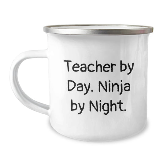 Funny Teacher Gifts for Men Women Friends Coworkers Family - Teacher By Day. Ninja By Night. Stainless Steel Camping Mug - Image 1