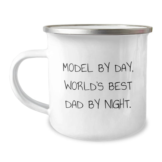 Model By Day Funny Camping Mugs, Unique Gifts for Model, World's Best Dad By Night Christmas Unique Gifts from Dad to Model - Image 1