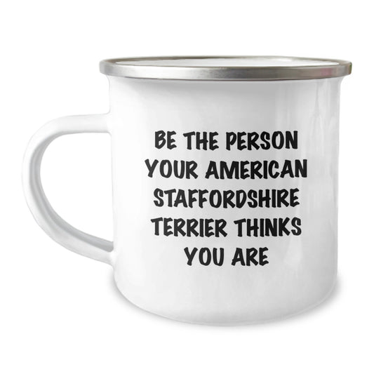 Funny American Staffordshire Terrier Dog Gifts for Friends, Camping Mug for Birthday Unique Gifts from Men to Friends - Image 1