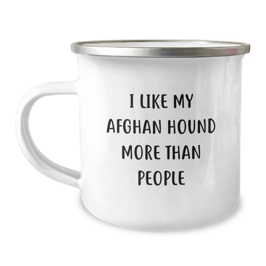 Funny Afghan Hound Dog Lover Gifts from Family, Friends, or Coworkers for Graduation Unique Gifts, I Like My Afghan Hound More Than People Quote Camping Mug - Image 1