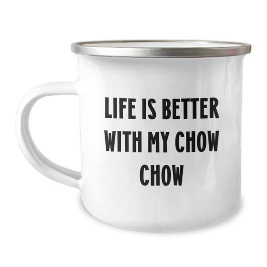 Funny Chow Chow Dog Camping Mugs, Gifts from Men to Chow Chow Dog Owners on Birthday Unique Gifts - Image 1