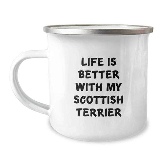 Funny Scottish Terrier Dog Gifts for Men Valentine's Camping Mug Life Is Better With My Scottish Terrier - Image 1