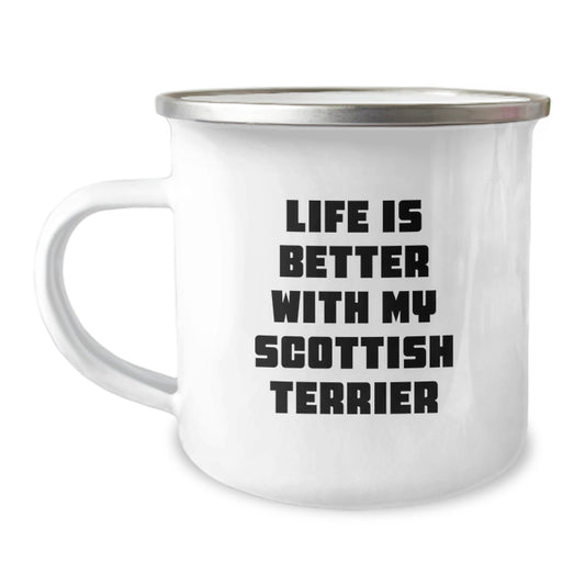 Funny Scottish Terrier Dog Camping Mug Gifts from Men to Friends - Life Is Better With My Scottish Terrier Valentine's Unique Mugs for Women - Image 1