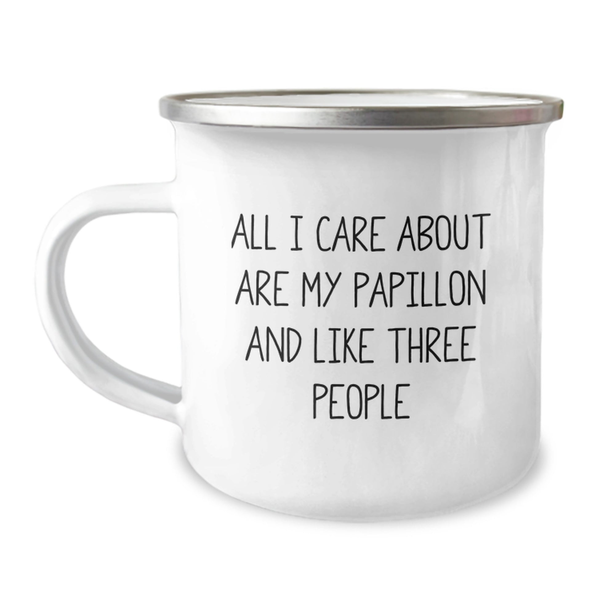 Papillon Dog Lovers Camping Mug - Funny Quote Gift for Friends from Family - Image 1