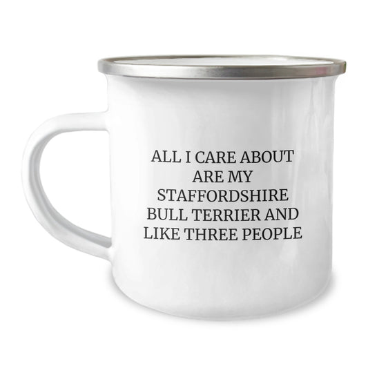 Unique Staffordshire Bull Terrier Dog Birthday Unique Gift Ideas for Friends, Family, or Coworkers - Funny Camping Mug with Love Quote for Staffy Lovers - Image 1