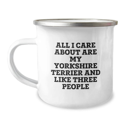 Funny Yorkshire Terrier Dog Lovers Gifts from Family Friends for Birthday Camping Mug - Image 1