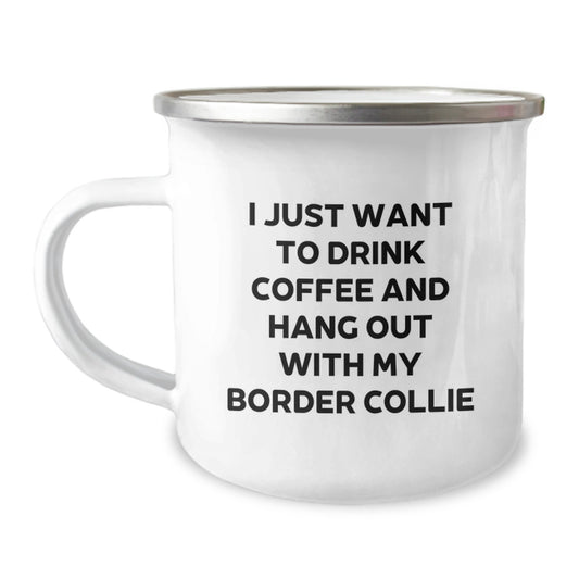 Funny Border Collie Dog Lover Camping Mug Gifts from Friends, for Men, Women, and Family on Birthday - Image 1