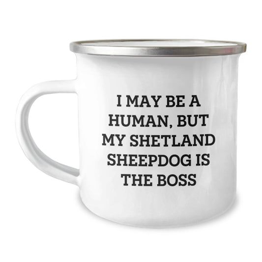 Shetland Sheepdog Camping Mug, Funny Gift for Dog Lovers, Valentine's Unique Gifts from Men, Women, Friends, Coworkers for Shetland Sheepdog Owners, Camping Enthusiasts - Image 1