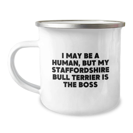 Staffordshire Bull Terrier Dog Lover's Funny Camping Mug, Gift for Him or Her, Valentine's Unique Gifts from Men to Women - Image 1