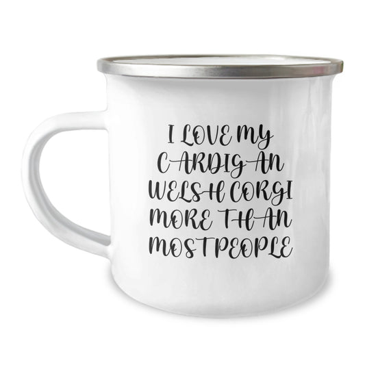 Funny Cardigan Welsh Corgi Dog Gifts for Birthday - Camping Mug from Friends - I Love My Cardigan Welsh Corgi More Than Most People - Image 1