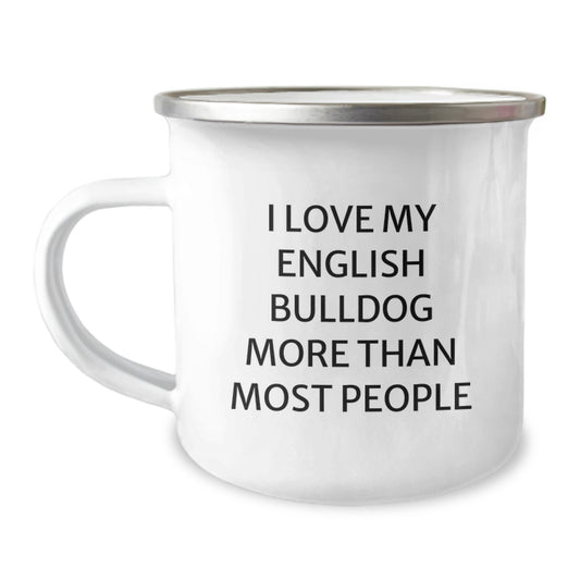 Funny English Bulldog Camping Mug Gifts from Friends for English Bulldog Lovers' Birthday Unique Gifts - Image 1