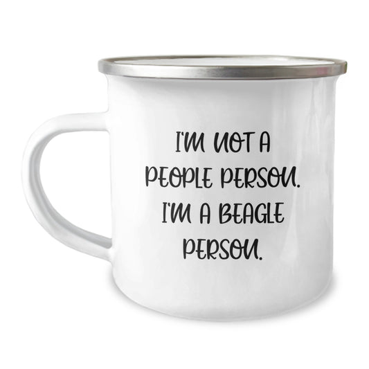 Funny Beagle Dog Lover Gift Ideas for Birthday, Gifts from Men to Friends for Beagle Dog Enthusiasts, Beagle Dog Camping Mug - I'm Not A People Person. I'm A Beagle Person. - Image 1