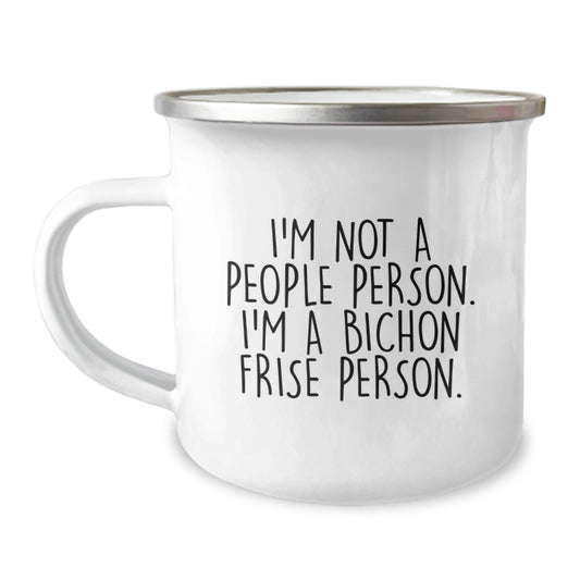 Funny Bichon Frise Dog Lover Gifts from Men to Family for Birthday Unique Camping Mug - Image 1