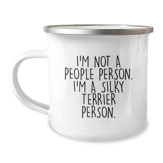 Funny Silky Terrier Dog Lover Gifts from Friends for Birthday, I'm Not A People Person. I'm A Silky Terrier Person. Camping Mug - Image 1