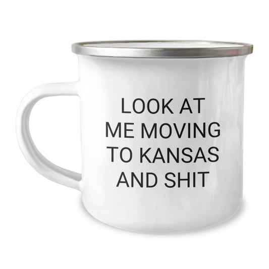 Kansas Camping Mug, Funny Gift for Friend Moving to Kansas, Birthday Unique Presents for Men from Kansas Enthusiast - Image 1