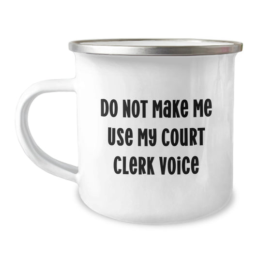 Gifts from Friends to Court Clerks, Funny Court Clerk Mugs for Camping, Unique Graduation Gifts for Men and Women - Image 1