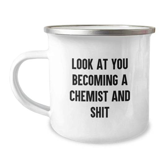Funny Chemist Gifts for Mom - Mother's Day Unique Chemistry Love Camping Mug, Gifts from Family, for the Woman Who Became a Chemist and Shit - Image 1