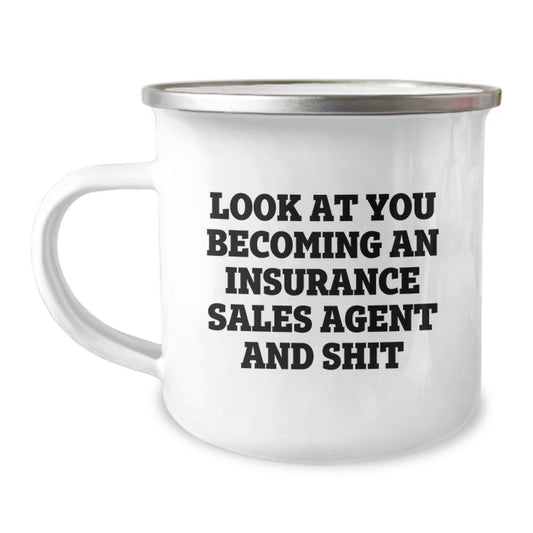 Insurance Sales Agent Graduation Unique Funny Camping Mug Gifts from Friends and Family - Image 1