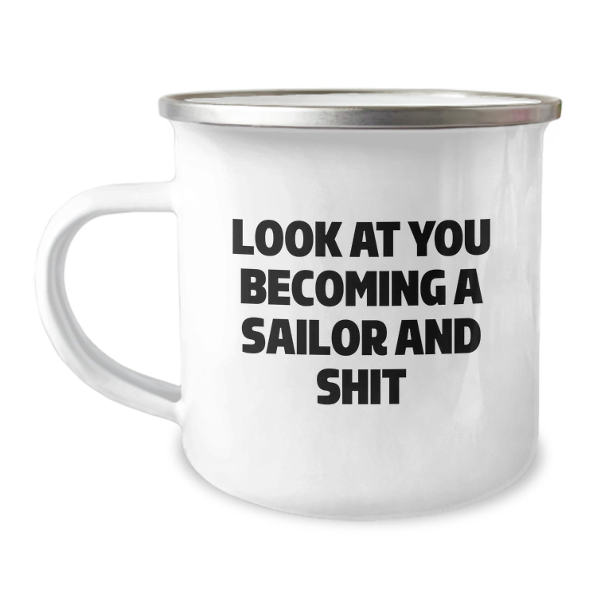 Funny Sailor Gifts from Friends for Sailor Graduation Unique Gifts - Sailor Camping Mug with Enamel Finish - Image 1