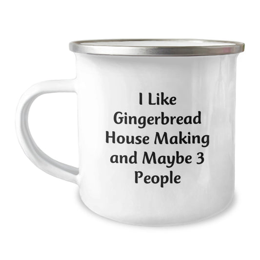 Gingerbread House Making Gifts for Men, Funny Camping Mug from Friends, Perfect for Graduation Unique Gifts - Image 1