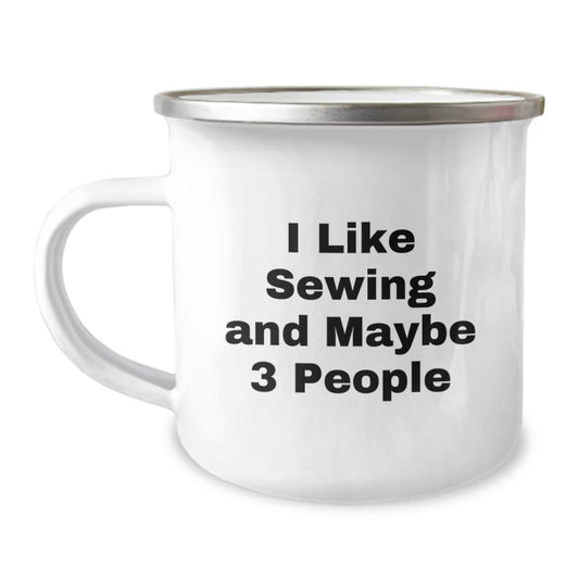 Sewing Enthusiast Funny Gifts for Sewing Friends Birthday Camping Mug - Image 1