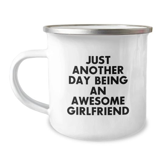 Funny Sweetheart Camping Mug Gifts from Men to Sweetheart - 'Just Another Day Being An Awesome Sweetheart' for Graduation Day - Image 1