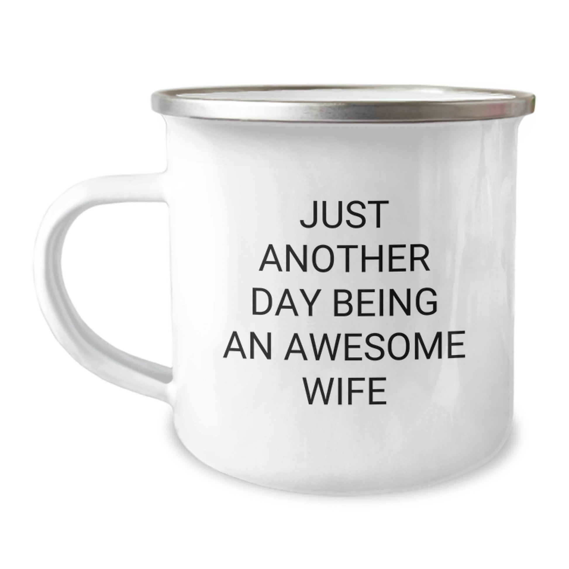 Cute Wife Gifts from Husband on Valentine's - Funny Just Another Day Being An Awesome Wife Camping Mug - Image 1