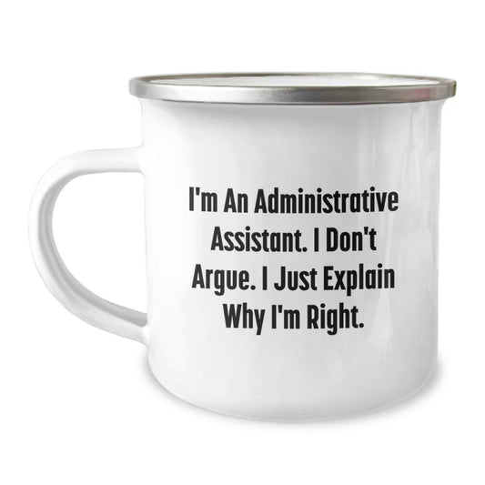 Funny Administrative Assistant Gifts for Men from Friends - Valentine's Unique Mugs for Office Workers with 'I'm Right' Quote - Image 1