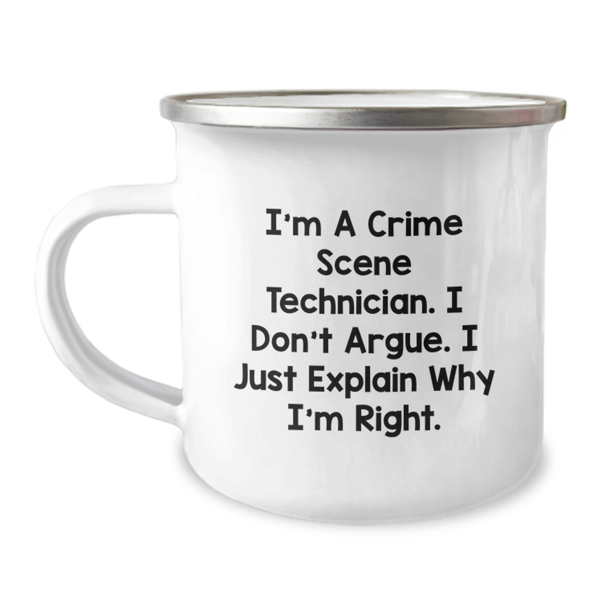 Crime Scene Technician Camping Mug - Funny Quote for Graduation Unique Gifts from Friends or Family to Men or Women - Image 1