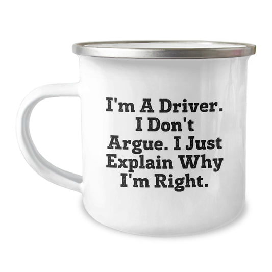 Fun Driver Gifts for Men, Funny Driver Camping Mug with Inspirational Quote for Mother's Day, Gift from Friends to Family - Image 1